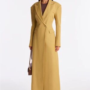 Fashion Nova Mustard Long Trench Coat